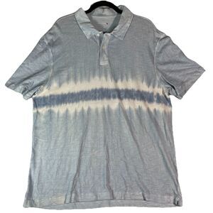 UNTUCKit Short Sleeve Polo Shirt Men Size XL Golf Blue Tie Dye